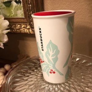 EUC Ceramic Starbucks Tumbler Christmas